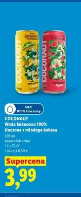 Lidl Woda kokosowa 100% tłoczona z młodego kokosa Coconaut arbuz oferta