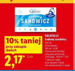Lidl Lody sandwicz śmietankowy Gelatelli oferta
