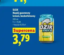 Lidl Napój gazowany Dzik Lemon bezkofeinowy oferta