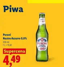 Lidl Piwo bezalkoholowe Peroni Nastro Azzurro oferta