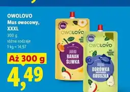 Lidl Mus owocowy Owolovo Jabłko Banan Śliwka oferta