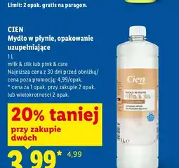Lidl Mydło w płynie opakowanie uzupełniające Cien Pink & Care oferta