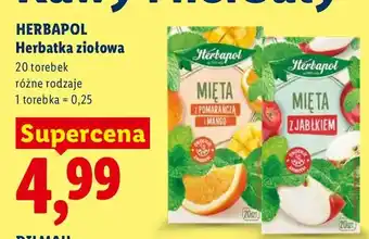 Lidl Herbatka ziołowa Herbapol Mięta z pomarańczą i mango oferta