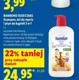 Lidl Szampon żel do mycia i płyn do kąpieli 3w1 Bambino Dzieciaki Surykatki oferta