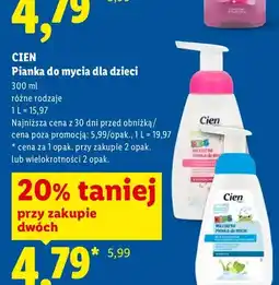 Lidl Pianka do mycia dla dzieci Cien Kids oferta