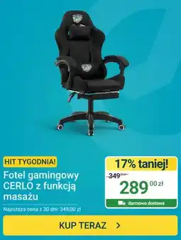 ERLI Fotel gamingowy CERLO z funkcją masażu oferta