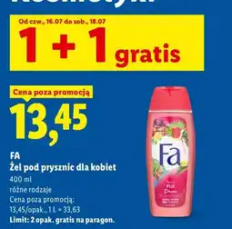 Lidl Żel pod prysznic dla kobiet Fa oferta