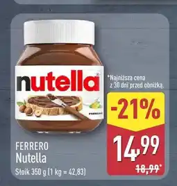 ALDI Krem do smarowania Nutella oferta