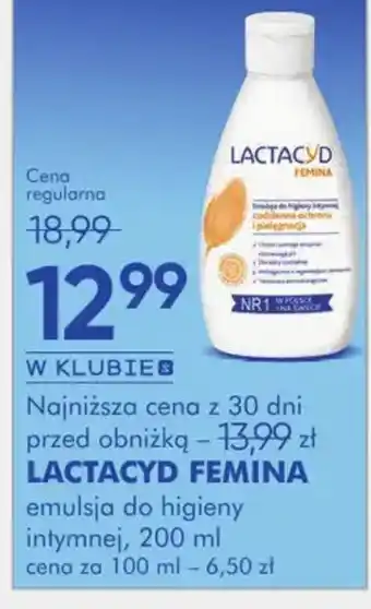SuperPharm LACTACYD FEMINA emulsja do higieny intymnej oferta