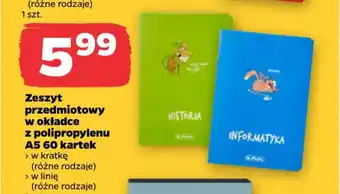 Zeszyt przedmiotowy w okładce z polipropylenu