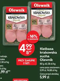 Żabka Kiełbasa krakowska sucha Olewnik oferta