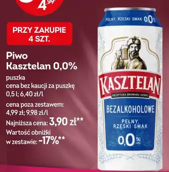 Żabka Piwo Kasztelan 0,0% Bezalkoholowe oferta