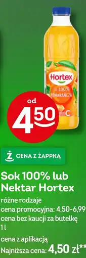 Żabka Sok 100% lub Nektar Hortex oferta