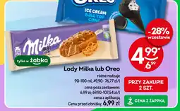 Żabka Lody Milka lub Oreo oferta