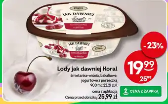 Żabka Lody jak dawniej Koral śmietanka-wiśnia oferta