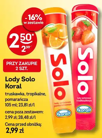 Żabka Lody Solo Koral oferta
