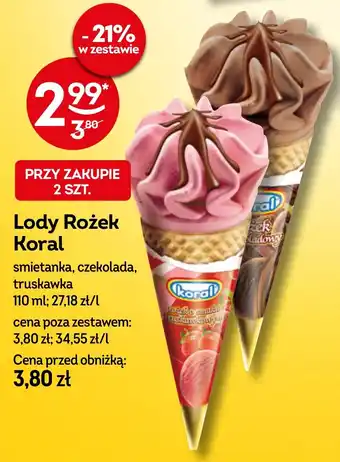 Żabka Lody Rożek Koral oferta