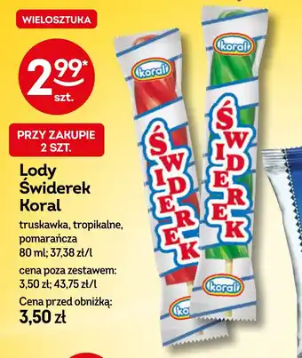 Żabka Lody Świderek Koral oferta