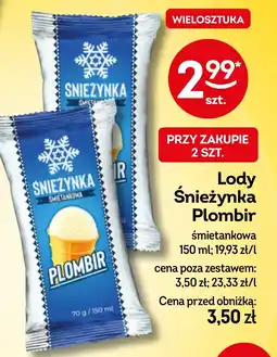 Żabka Lody Śnieżynka Plombir śmietankowa oferta
