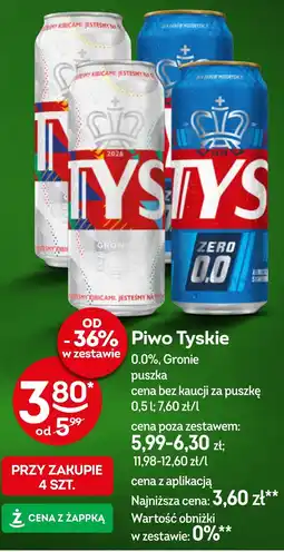 Żabka Piwo Tyskie 0.0% Gronie oferta