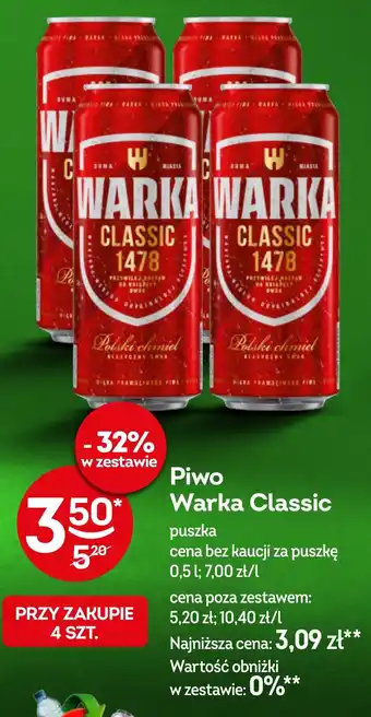 Żabka Piwo Warka Classic oferta