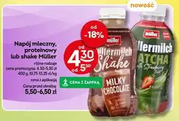 Żabka Napój mleczny, proteinowy lub shake Müller oferta