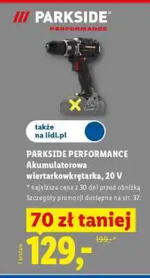Lidl PARKSIDE PERFORMANCE Akumulatorowa wiertarkowkrętarka, 20 V oferta