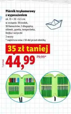 Lidl Piórnik trzykomorowy z wyposażeniem oferta