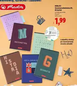 Lidl Herlitz Zeszyt przedmiotowy A5, 60 kartek oferta