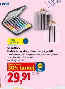 Lidl CRELANDO Zestaw: farby akwarelowe i zestaw pędzli oferta