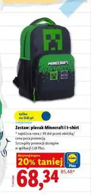 Lidl Zestaw: plecak Minecraft i t-shirt oferta