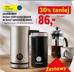 Lidl SILVERCREST Zestaw: elektryczny młynek do kawy i spieniacz do mleka oferta