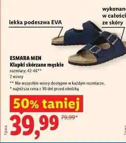 Lidl ESMARA MEN Klapki skórzane męskie oferta