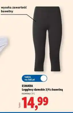 Lidl ESMARA Legginsy damskie 3/4 z bawełną oferta