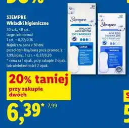 Lidl SIEMPRE Wkładki higieniczne oferta
