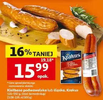 Auchan Kiełbasa podwawelska lub śląska, Krakus oferta