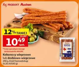 Auchan Kabanosy wieprzowe lub drobiowo wieprzowe oferta