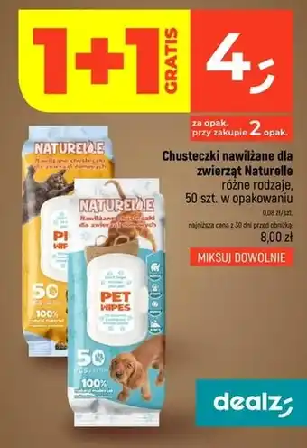 Dealz Chusteczki nawilżane dla zwierząt Naturelle oferta