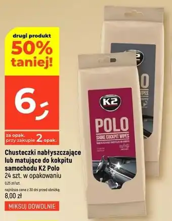Dealz Chusteczki nabłyszczające lub matujące do kokpitu samochodu K2 Polo oferta