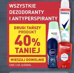 ALDI WSZYSTKIE DEZODORANTY I ANTYPERSPIRANTY (Rexona, Niveam Garnier, Old Spice) oferta