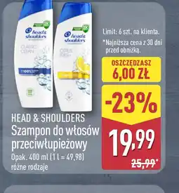 ALDI HEAD & SHOULDERS Szampon do włosów przeciwłupieżowy oferta