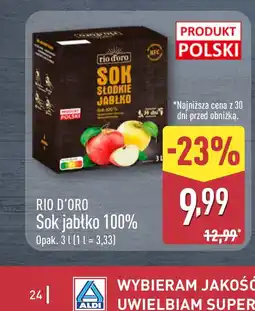 ALDI RIO D'ORO Sok jabłko 100% oferta