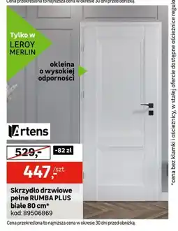 Leroy Merlin Skrzydło drzwiowe pełne Artens RUMBA PLUS białe oferta
