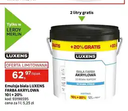 Leroy Merlin Emulsja biała Luxens Farba Akrylowa oferta