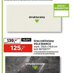 Leroy Merlin Gres szkliwiony Velo Bianco oferta