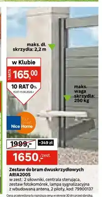 Leroy Merlin Zestaw do bram dwuskrzydłowych Nice Home Aria200S oferta