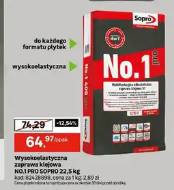 Leroy Merlin Wysokoelastyczna zaprawa klejowa NO.1 PRO SOPRO oferta