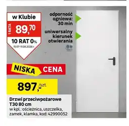 Leroy Merlin Drzwi przeciwpożarowe T30 oferta