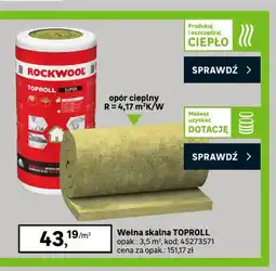 Leroy Merlin Wełna skalna TOPROLL ROCKWOOL oferta