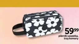 Empik Piórnik saszetka trzy komory czarny w białe kwiaty oferta